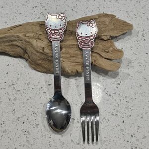 Sanrio 💫 Hello Kitty Spoon & Fork Set 1976 Vintage L👀K 💖💞 Japan